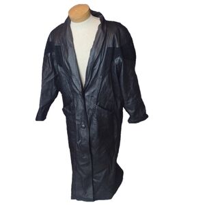 Direct action new York vintage black leather coat size large